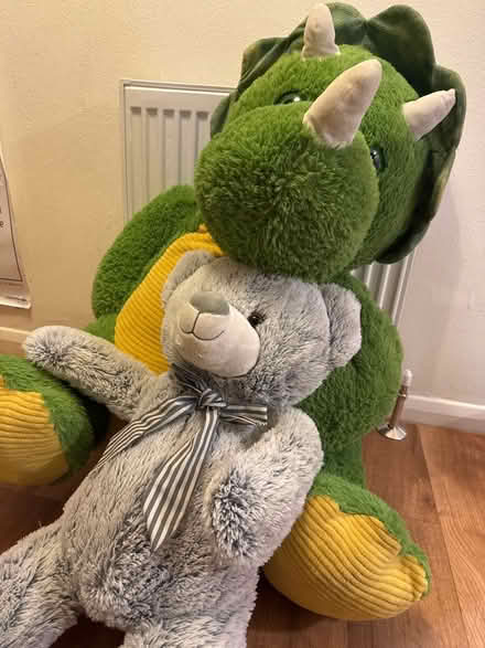 Photo of free 2 giant soft toys Dino and teddy (Billericay CM12 Queens Park) #1