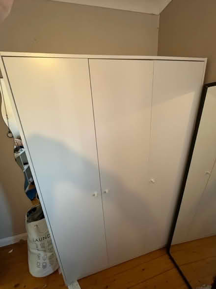 Photo of free White IKEA 3 door wardrobe (Cardiff, llandaff CF5) #1