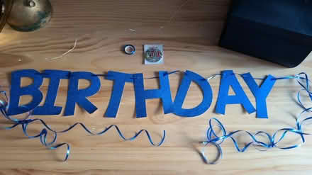 Photo of free Blue Birthday Banner/Gold Fringe (Taunton, Somerset) #2