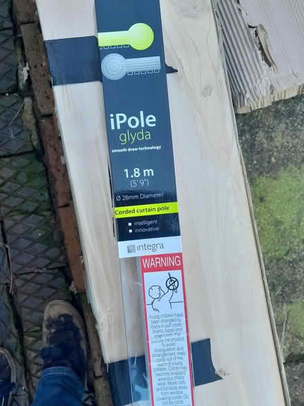 Photo of free White metal corded curtain pole 1.8 (Bridgnorth High Town WV16) #1