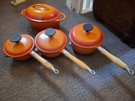 Photo of free Orange cast iron pots (Bletchley MK2) #1