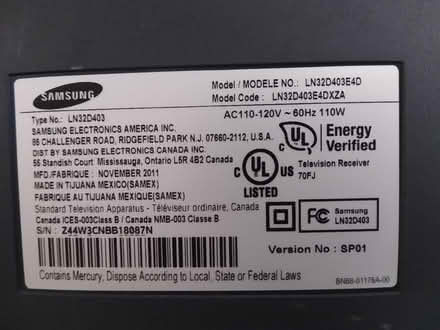 Photo of free Samsung TV LN32D403 (Arlington, VA) #2
