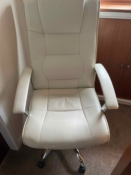 Photo of free Home office chair cream leather (Dyson perrins -wR14) #1