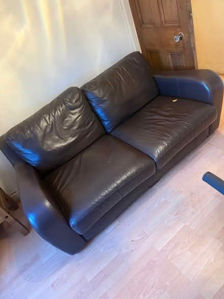 Photo of free Leather brown sofa (Edinburgh EH11) #1