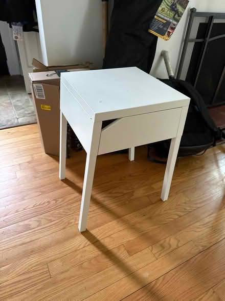 Photo of free White metal side table/night stand (Chevy Chase) #1