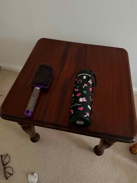 Photo of free 2 solid dark Wood side tables (Thrapston) #1