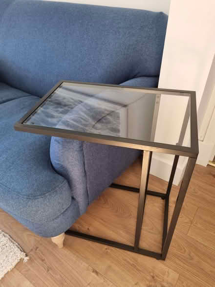 Photo of free Black glass topped side table (AB21) #1