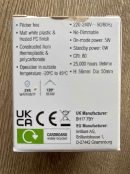 Photo of free 4 x GU10 LED unused spotlight bulbs (Botley OX2) #2