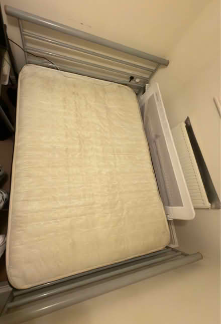 Photo of free Metal double Bed and old Mattress (Levenshulme M19) #2