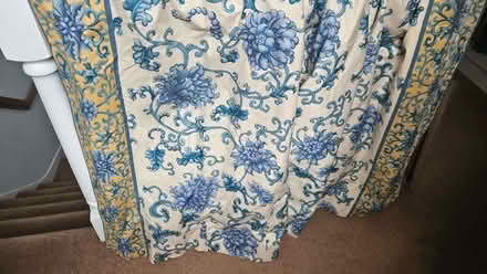 Photo of free Pair of blue, white and yellow floral curtains (Speldhurst TN3) #1