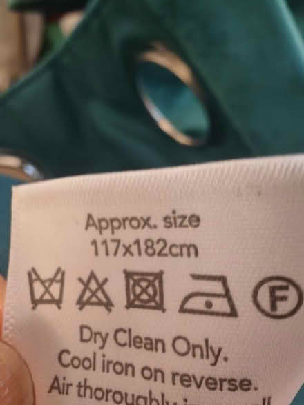 Photo of free Pair of Dunelm velvet touch curtains in Teal (South Oxhey WD19) #3
