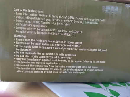 Photo of free String of 10 fabric lights (Hereford HR1) #2