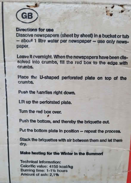 Photo of free "Logs from newspapers gadget" (Sandford, near Crediton) #1