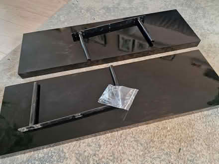 Photo of free 2 Black Gloss Floating Shelves (Woking GU22 9) #1