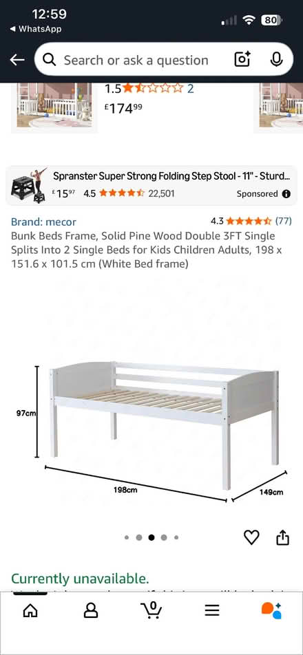 Photo of free White bunk beds (Fairfield Park) #3