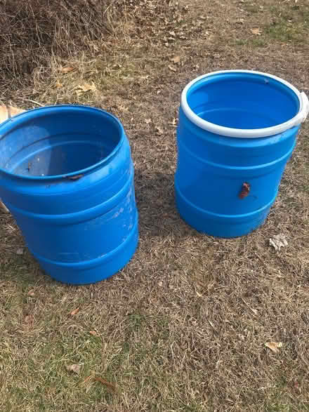 Photo of free Two blue 50 gallon buckets (Guthriesville) #1