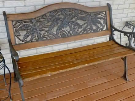 Photo of free UPDATE Iron Wood Bench needs repair (Hendersonville) #1