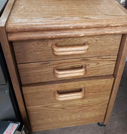 Photo of free Small 3 Drawer Cabinet, Desk, File (Clarksburg) #1