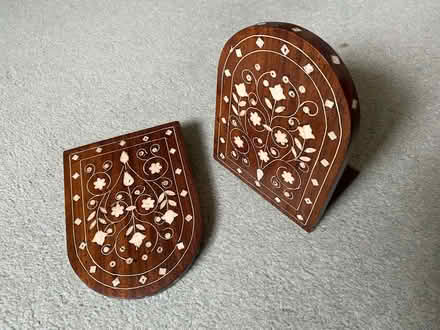 Photo of free Decorated wooden bookends (Malvern Link WR14) #2