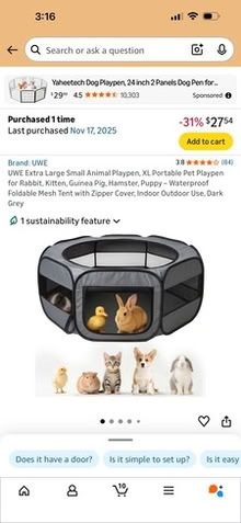 Photo of free UWE (Amazon) playpen for kitten/puppy/bunny #1