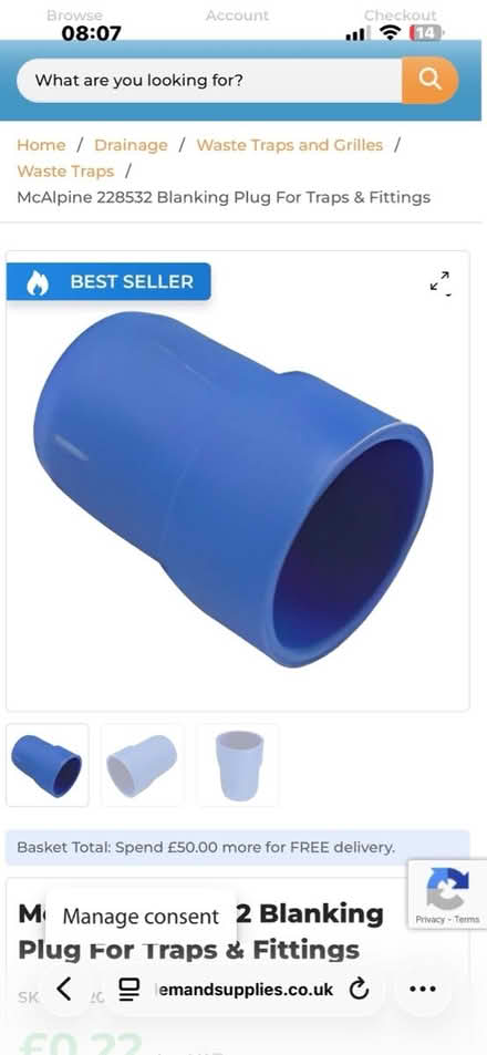 Photo of Washing machine blank plug (High Wycombe HP13) #1