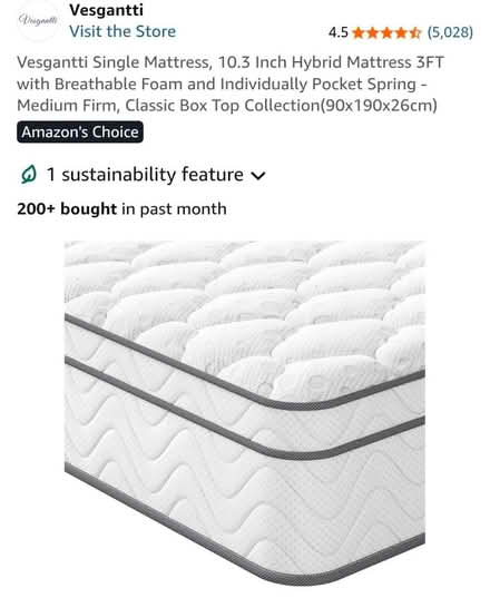 Photo of free Almost new standard single mattress (Falkland KY15) #3