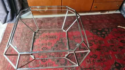 Photo of free Diamond glass/metal coffee table (London SE17) #3