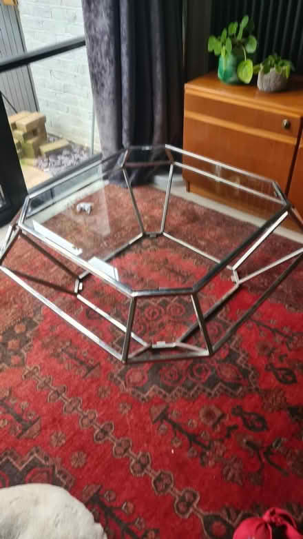 Photo of free Diamond glass/metal coffee table (London SE17) #1