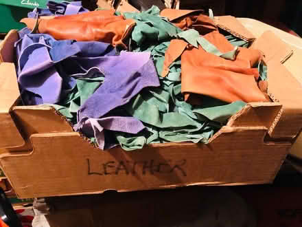 Photo of free Box of leather off cuts for craft (By Oakleigh Park station EN4) #1