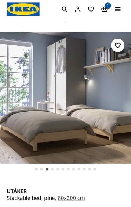 Photo of free UTÅKER Stackable bed, pine (Marston OX3 0) #3