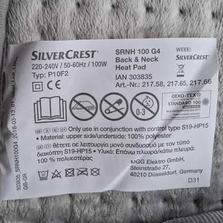 Photo of free Silvercrest Electric back and neck heat pad (Eastbourne BN20) #3