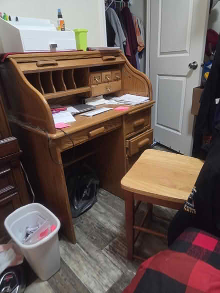 Photo of free Roll top desk and chair (Lakehurst,NJ) #1