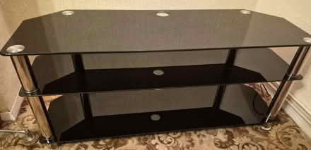 Photo of free TV stand - Black glass (Mickleover DE3) #1