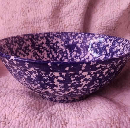 Photo of free Blue Spongeware Bowl (Danforth and Greenwood) #1