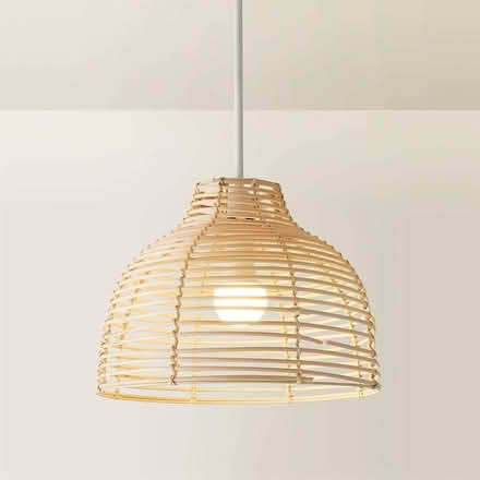 Photo of free Modern Cream Wicker Basket Style Ceiling Light Shade (Hampden Park BN22) #1