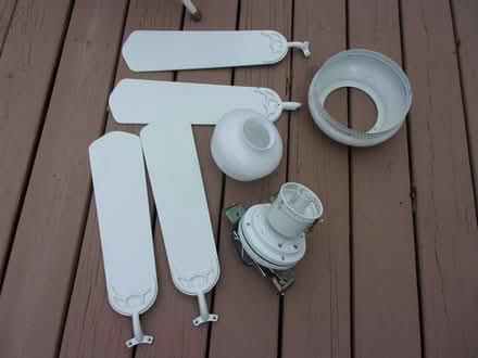 Photo of free White Ceiling Fan Parts (Piscataway, Nelson Avenue So.) #1
