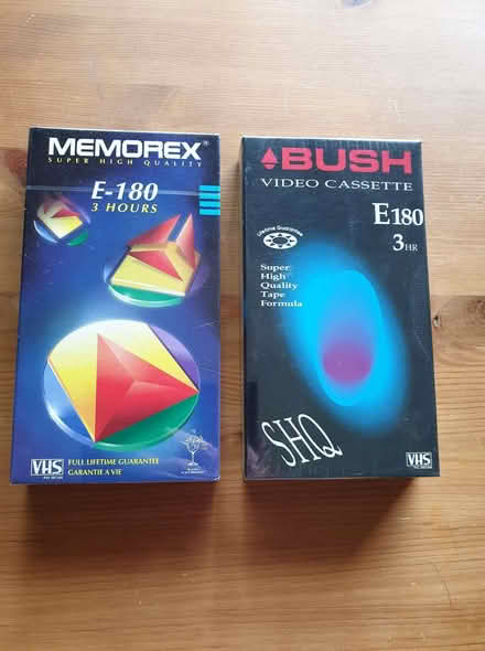 Photo of free 2 x VHS Tapes - unused - still in cellophane (Amersham HP7) #1