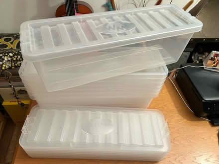 Photo of free Clear plastic storage containers with lids (Knotty Green HP9) #1