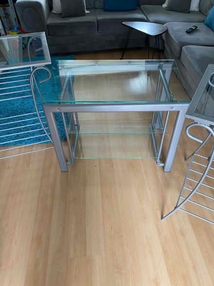 Photo of free Glass and metal tables/tv stand (L38) #3