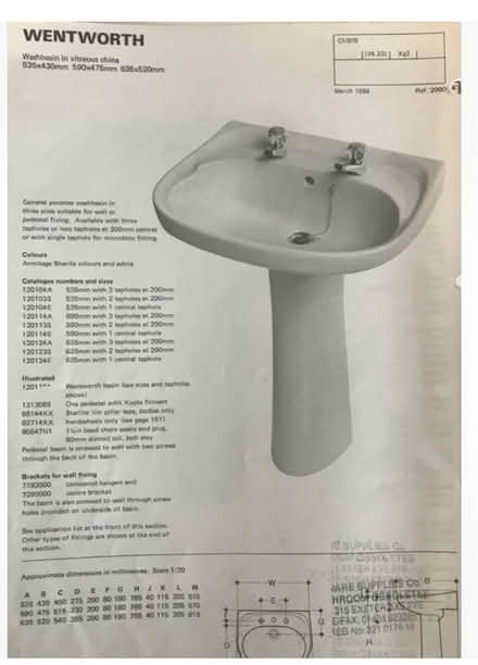 Photo of free Armitage Shanks Bathroom Basin (Hulme M16) #2