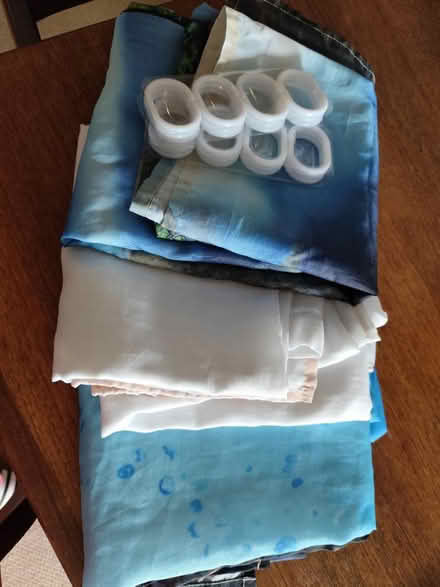 Photo of free 3 x Shower curtains with hooks (Tottenham Hale N17) #1
