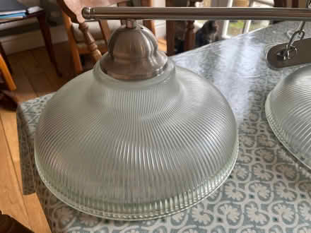 Photo of free Triple light fitting with glass shades (Dolphinholme LA2) #3