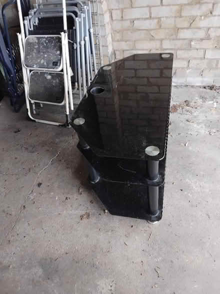 Photo of free Black glass tv stand (Brandon DH7) #2