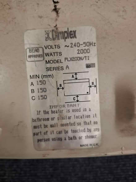 Photo of free Old wall mounted electric heater -B (Kings Langley WD4) #2