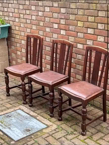 Photo of free 3 wooden dinning room chairs (Tollesbury CM9) #1