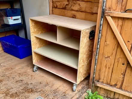 Photo of free Strong wooden unit on casters (CO7 Wivenhoe) #1