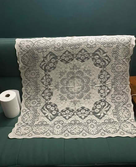 Photo of free Vintage embroidered linen and lace table cloths (Bakewell DE45) #1