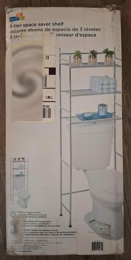 Photo of free Chrome bathroom shelf (no screws) (Near Rowland St and S 1st Ave) #1