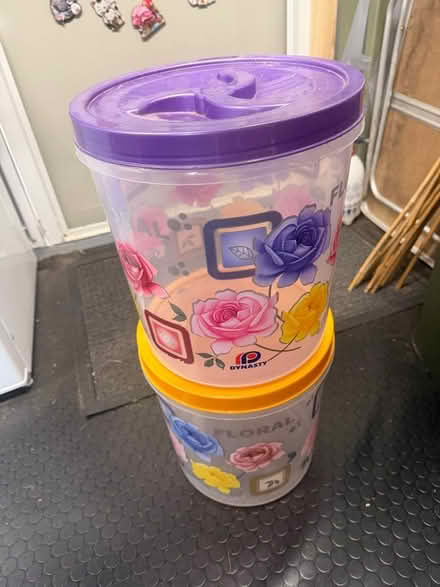 Photo of free 2 plastic large airtight storage tubs (Swarkestone DE73) #1