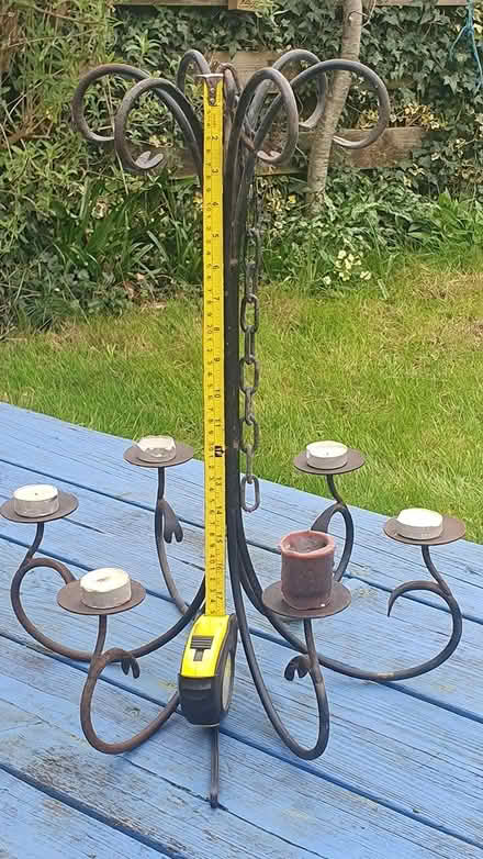 Photo of free Chandelier, steel, for 6 candles (Culmstock) #3